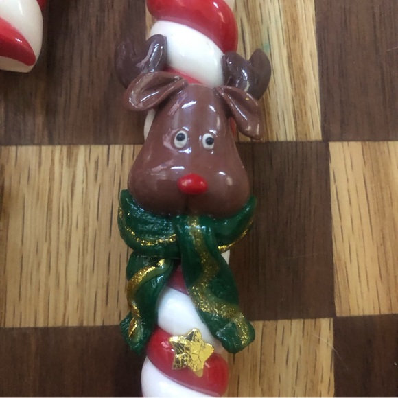 Beautiful Candle Cane Set of 3 Bundle with a Santa , a reindeer & a teddy bear - Picture 6 of 11